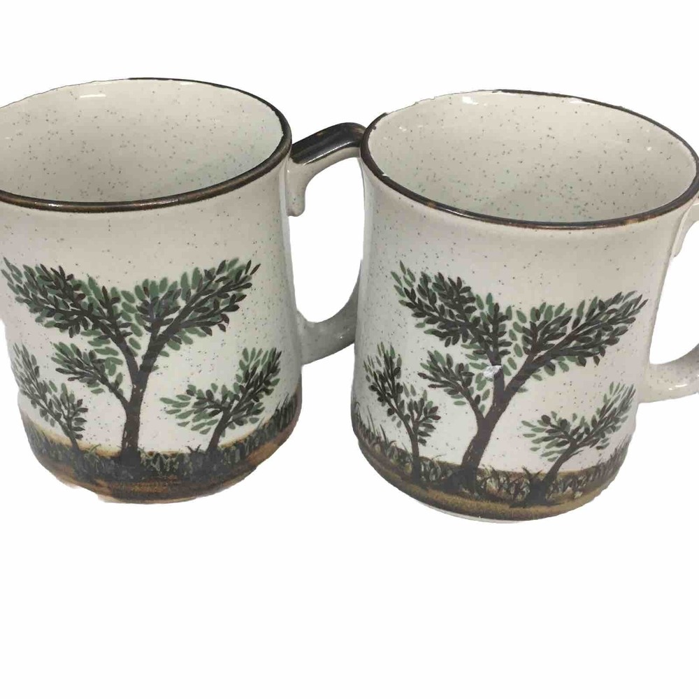 Otagiri Speckled Stoneware Tree Cups Retro(2)
